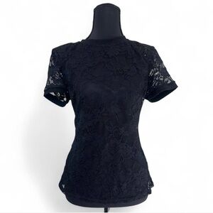 ebe Allover Lace Short Sleeve Tee–Jet Black
Women • Size L • New With Tags (NWT)